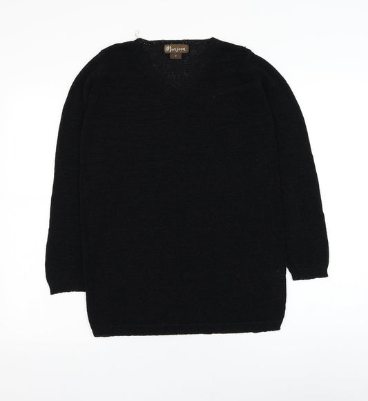 Monsoon Womens Black Round Neck  Viscose Pullover Jumper Size S
