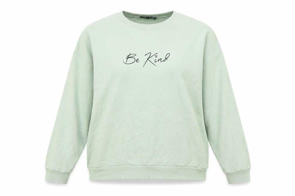 Select Womens Green  Cotton Pullover Sweatshirt Size M  Pullover - Be Kind
