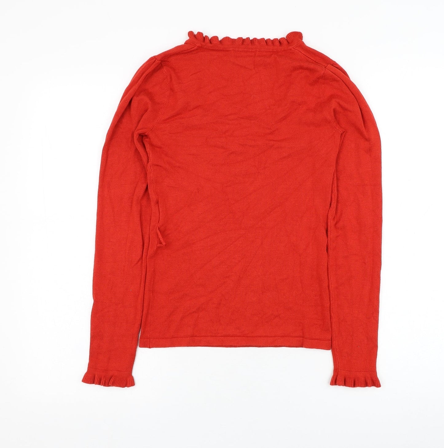 Morgan Womens Red V-Neck  Viscose Pullover Jumper Size XS