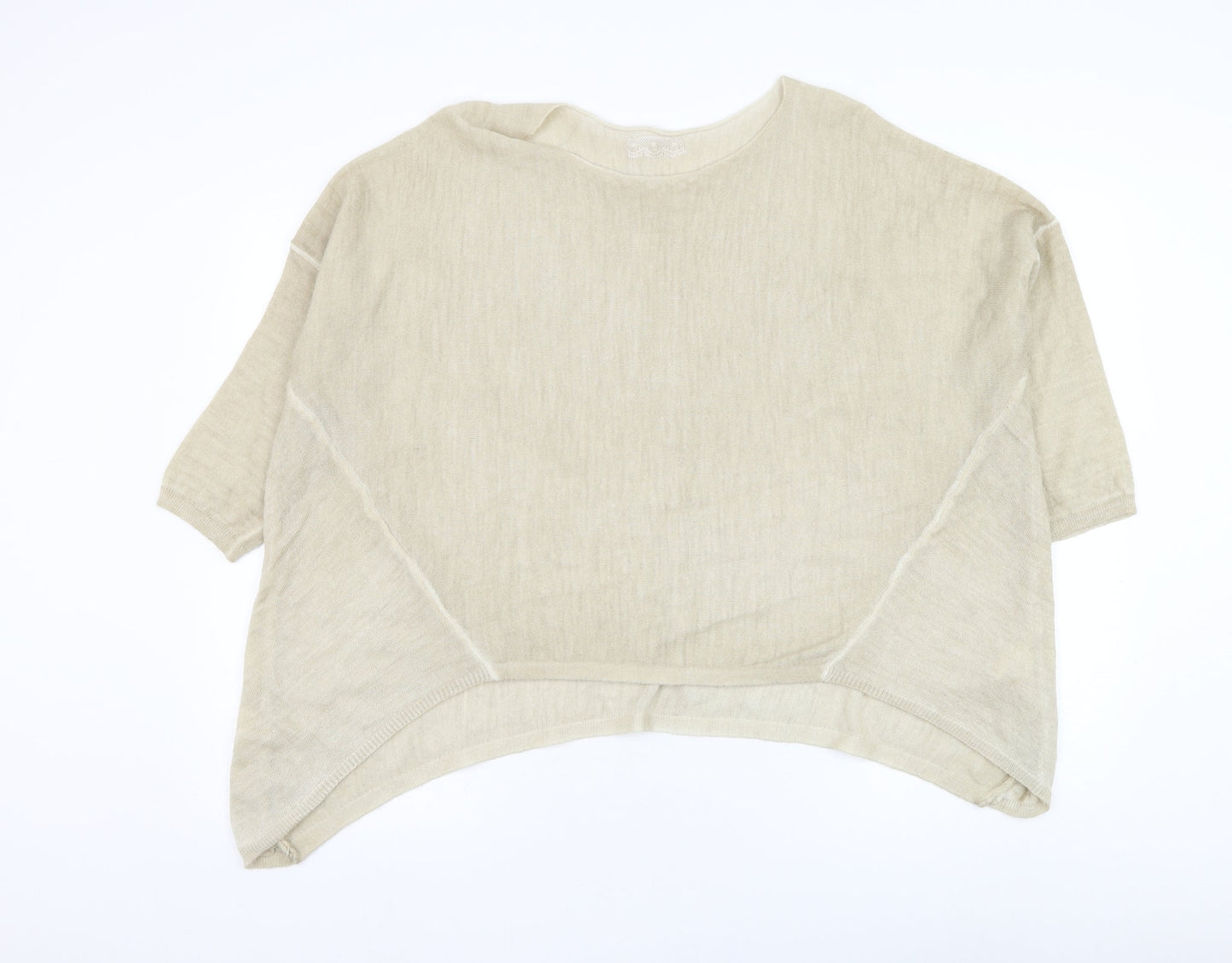 Preworn Womens Beige Round Neck  Acrylic Pullover Jumper Size L