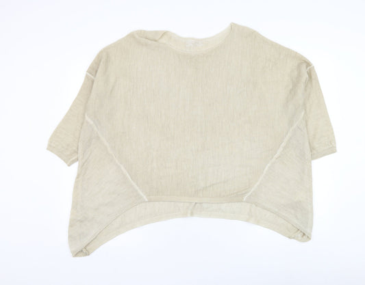 Preworn Womens Beige Round Neck  Acrylic Pullover Jumper Size L