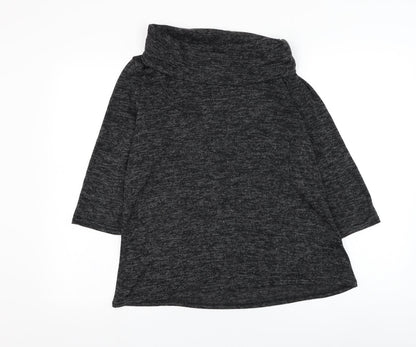 Tru Collection Womens Grey Roll Neck  Polyester Pullover Jumper Size 14