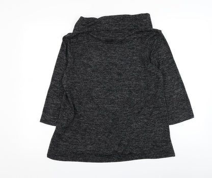 Tru Collection Womens Grey Roll Neck  Polyester Pullover Jumper Size 14