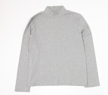 TIGI Womens Grey Mock Neck  Polyester Pullover Jumper Size 14