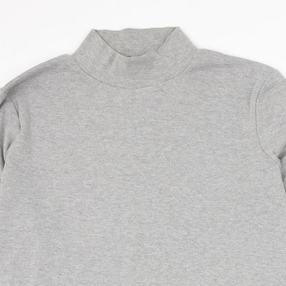 TIGI Womens Grey Mock Neck  Polyester Pullover Jumper Size 14