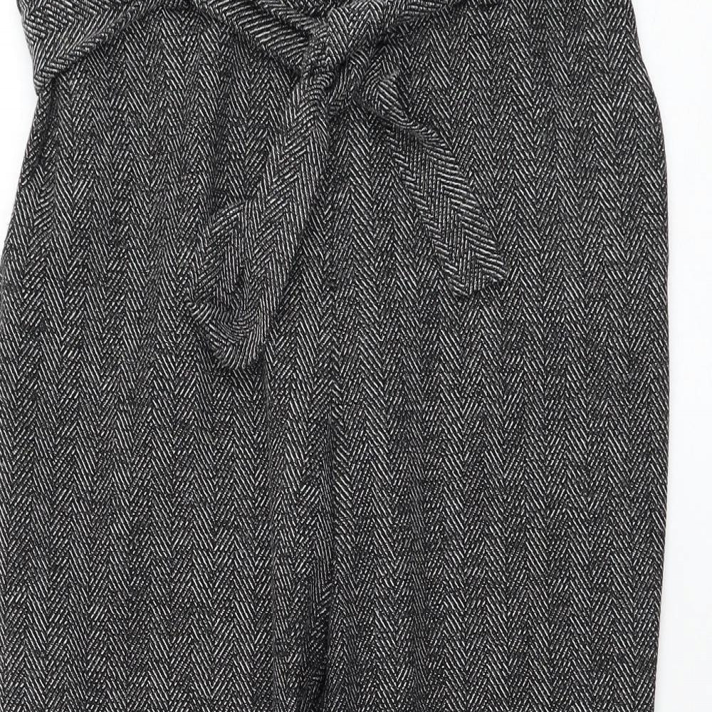Dorothy Perkins Womens Grey  Polyester Cropped Trousers Size 10 L32 in Regular Zip