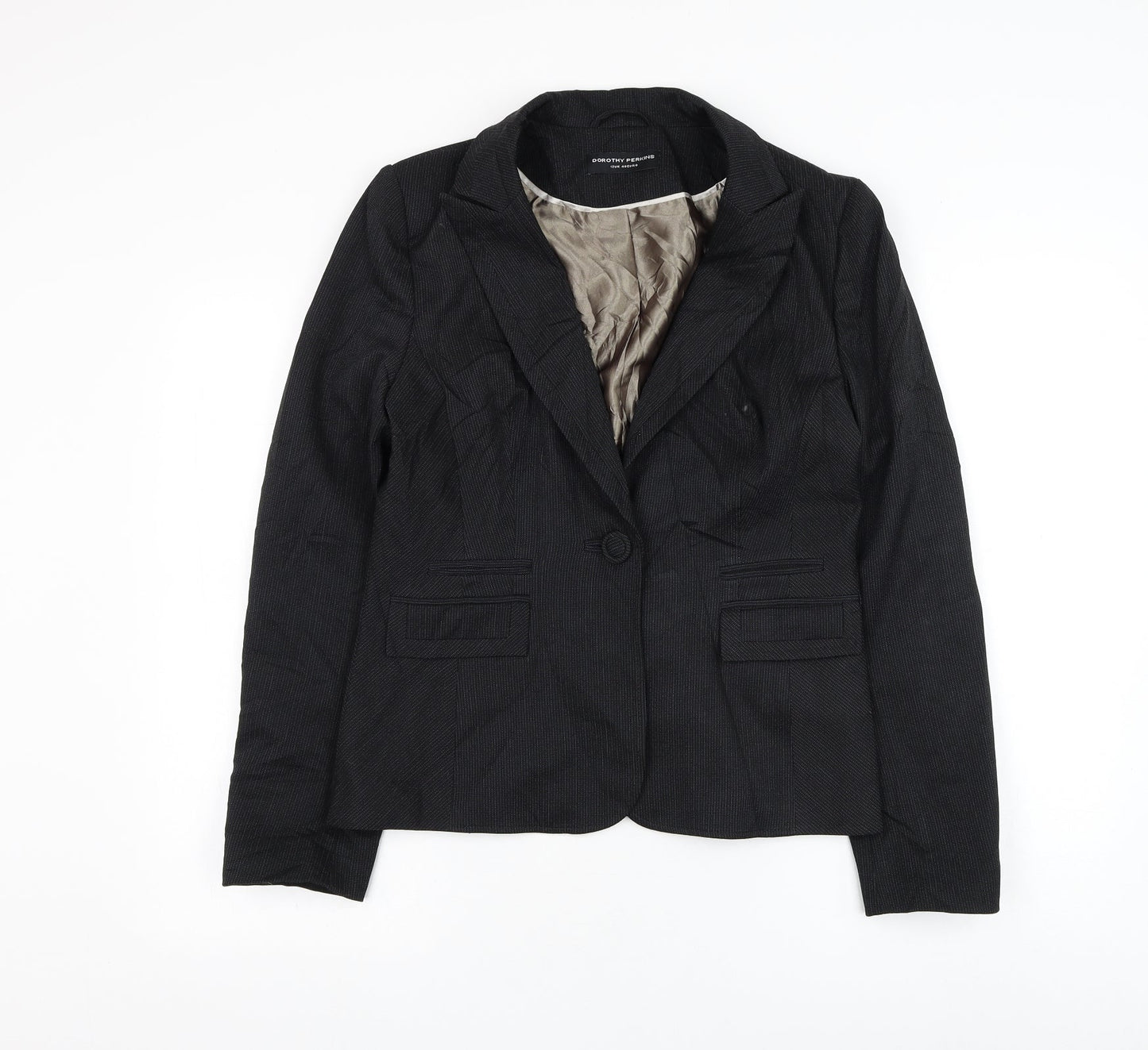 Dorothy Perkins Womens Black   Jacket Blazer Size 12  Button