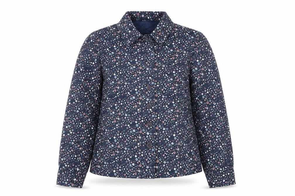 Preworn Womens Blue Floral  Jacket Blazer Size S  Button