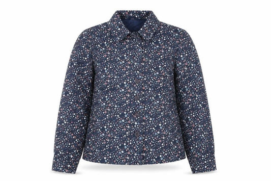 Preworn Womens Blue Floral  Jacket Blazer Size S  Button