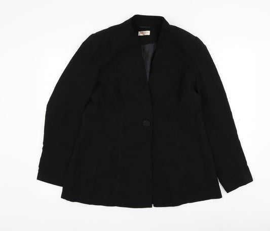 Bonmarché Womens Black    Blazer Size 14  Button
