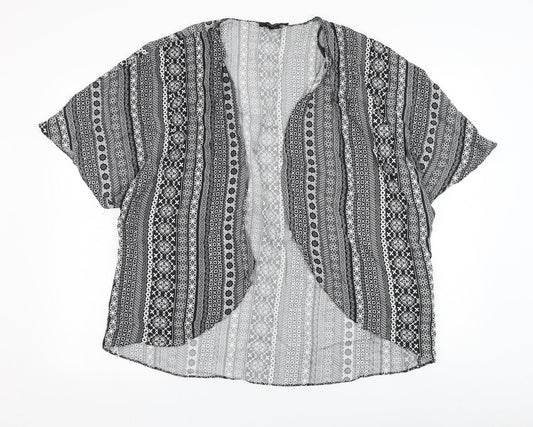 Atmosphere Womens Black Square Neck Geometric Viscose Cardigan Jumper Size 14