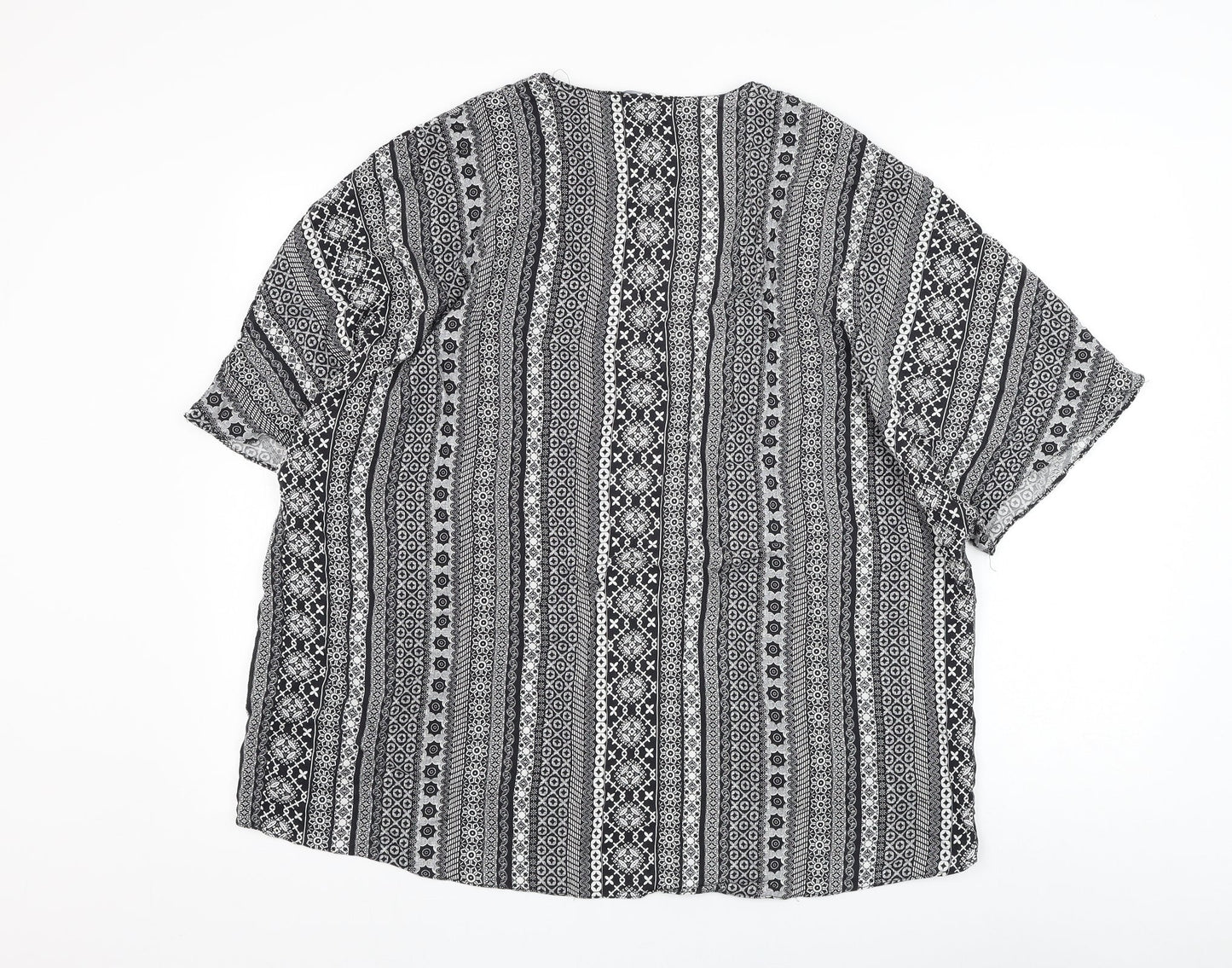 Atmosphere Womens Black Square Neck Geometric Viscose Cardigan Jumper Size 14