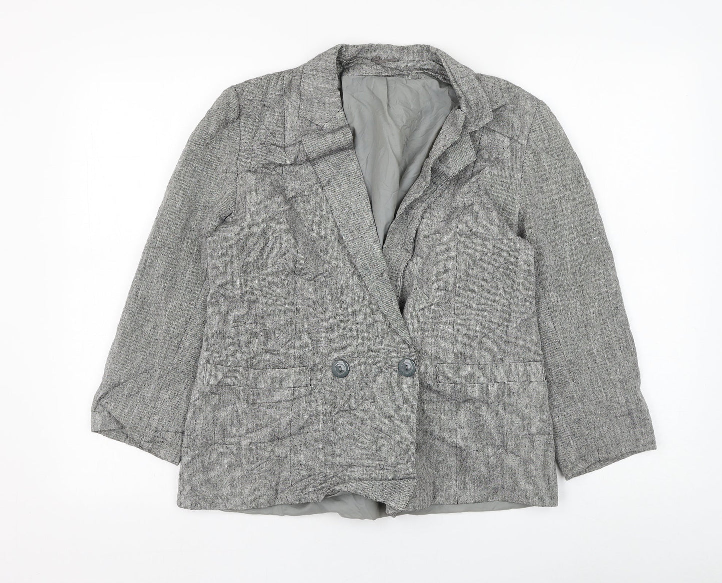 Preworn Womens Grey   Jacket Blazer Size 12  Button