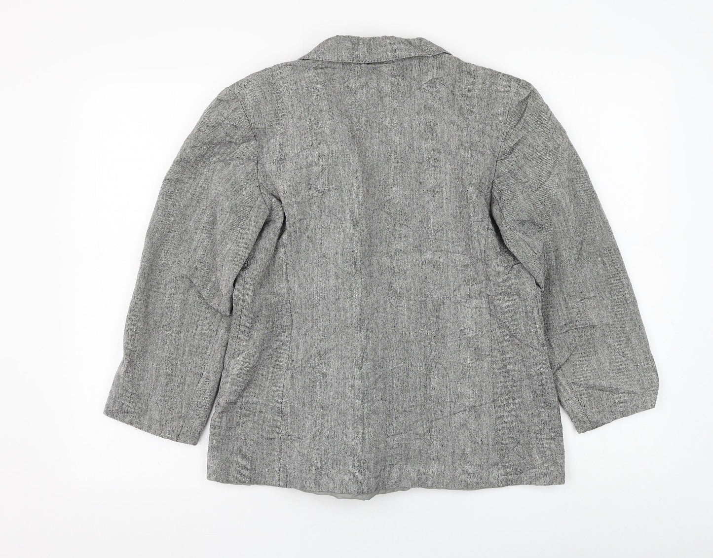 Preworn Womens Grey   Jacket Blazer Size 12  Button