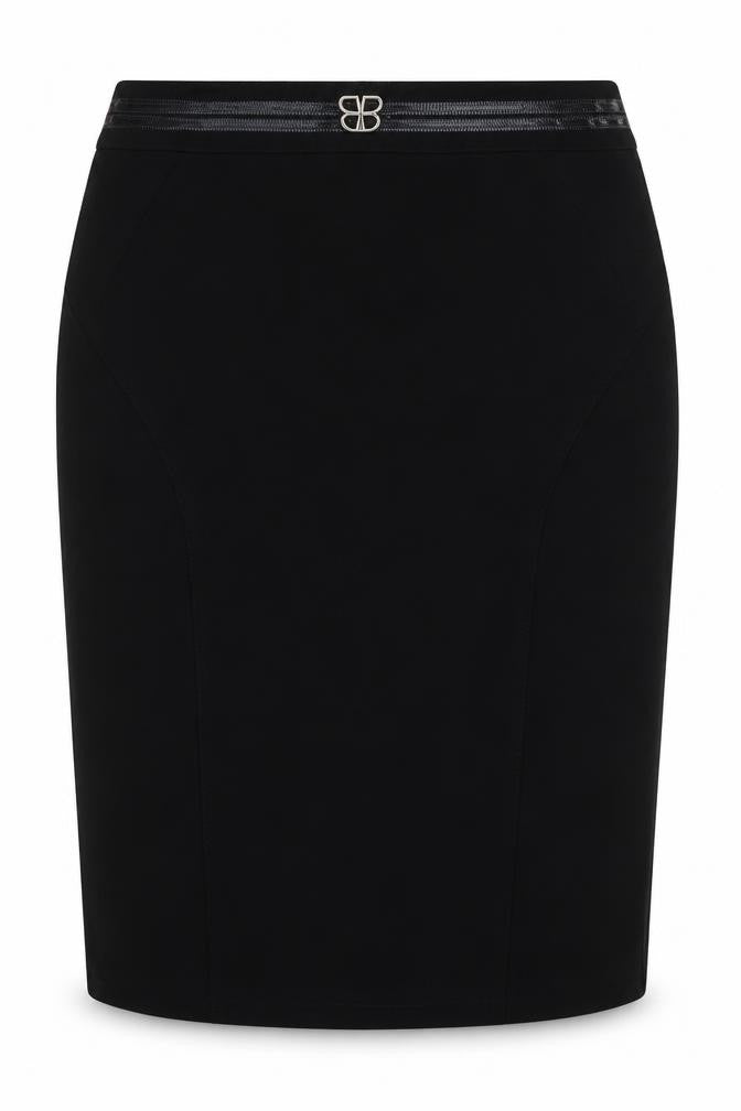 Basler Womens Black  Acetate A-Line Skirt Size 16