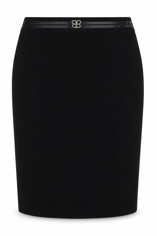 Basler Womens Black  Acetate A-Line Skirt Size 16