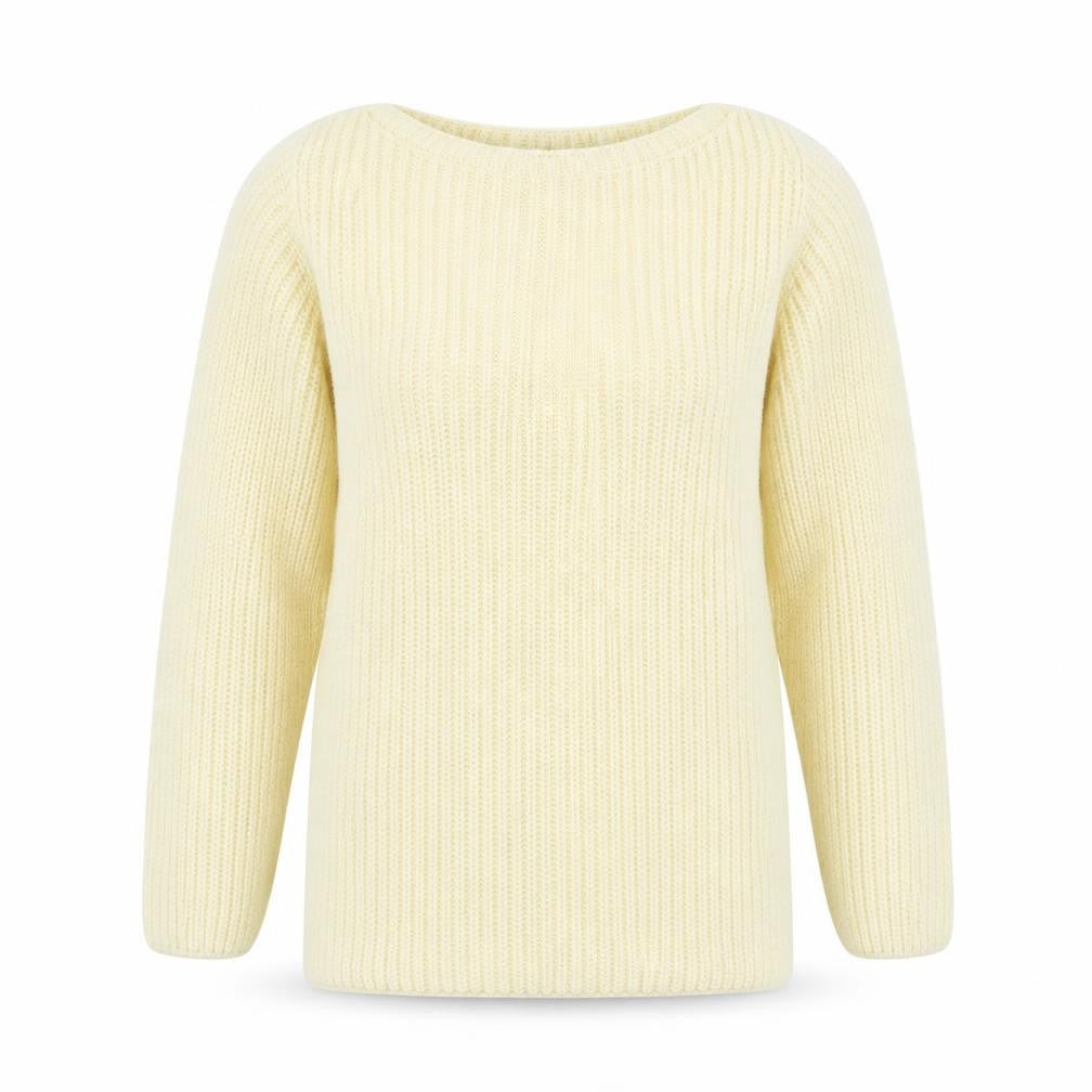 Just Paolo Womens Yellow Round Neck  Acrylic Pullover Jumper Size S