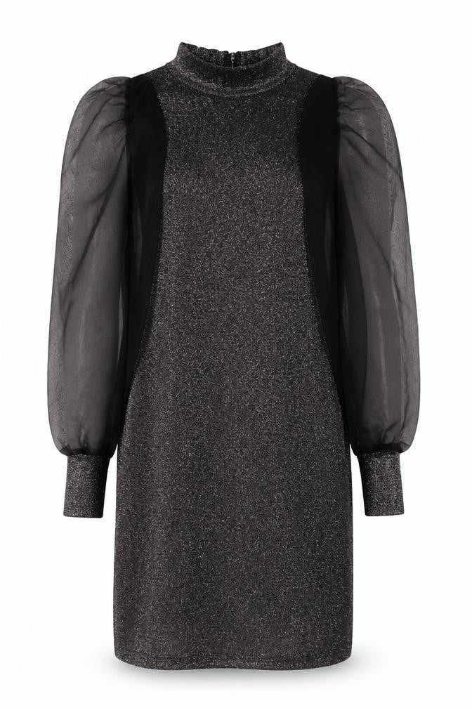 Ayanapa Womens Silver  Polyester A-Line  Size S  High Neck