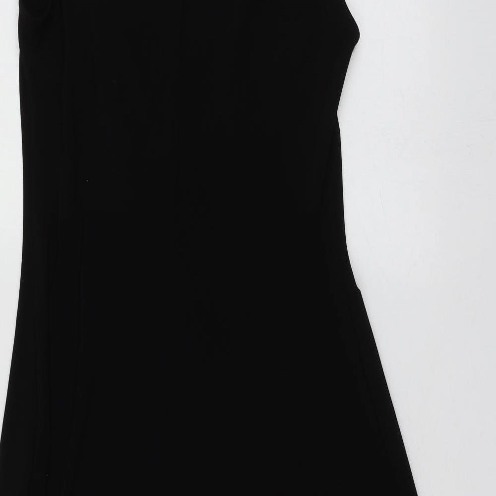 Wallis Womens Black  Polyester Shirt Dress  Size 8  Roll Neck
