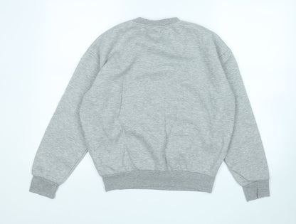 Preloved Primark Womens Grey Geometric Cotton Pullover Sweatshirt Size 6 - Back
