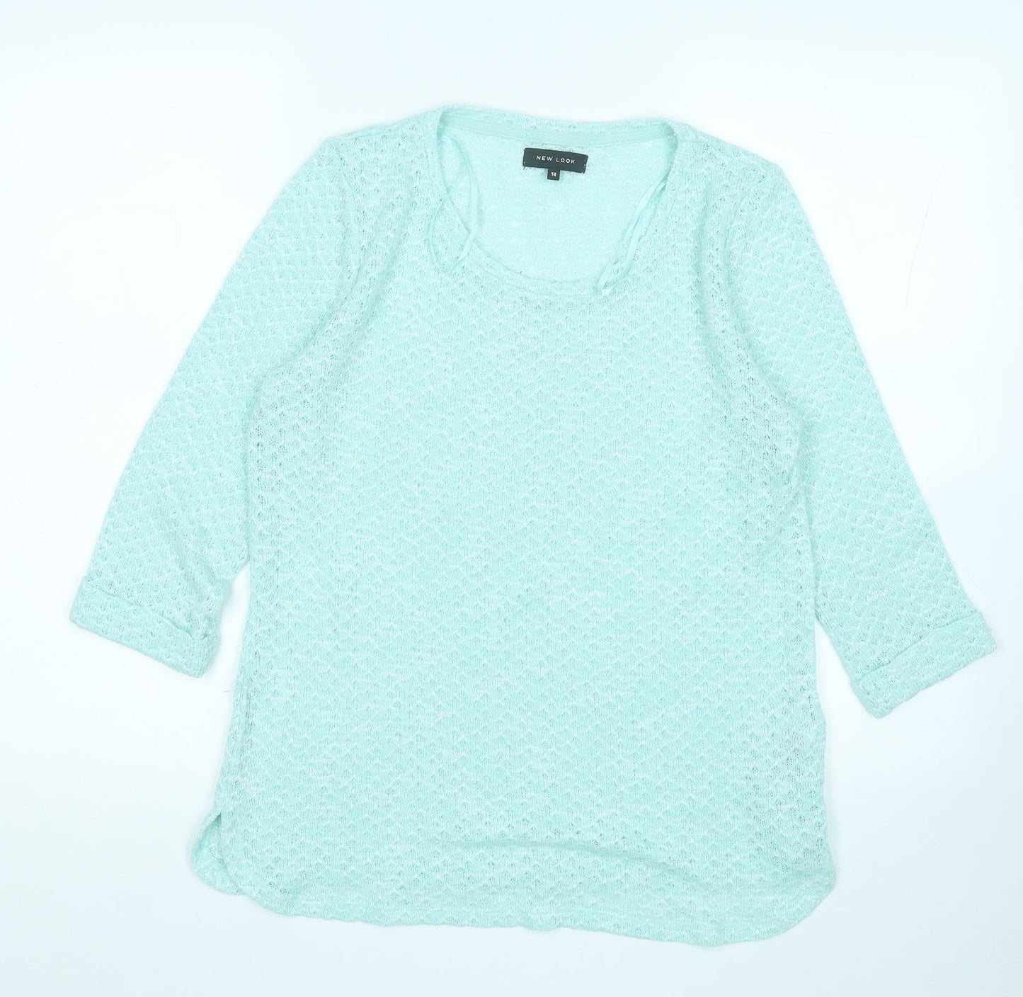New Look Womens Blue Round Neck  Polyester Pullover Jumper Size 14
