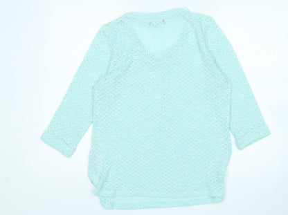 Preloved New Look Womens Blue Round Neck  Polyester Pullover Jumper Size 14 - Back