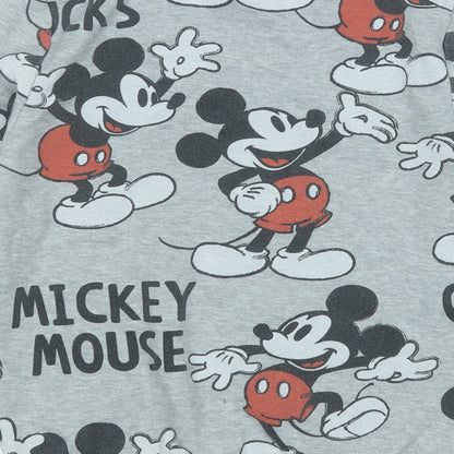 Preloved Primark Womens Grey Geometric Cotton Pullover Sweatshirt Size 4   - Mickey Mouse - Label