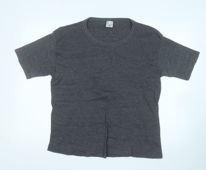 HEAT MACHINE Womens Grey Round Neck  Acrylic Pullover Jumper Size L