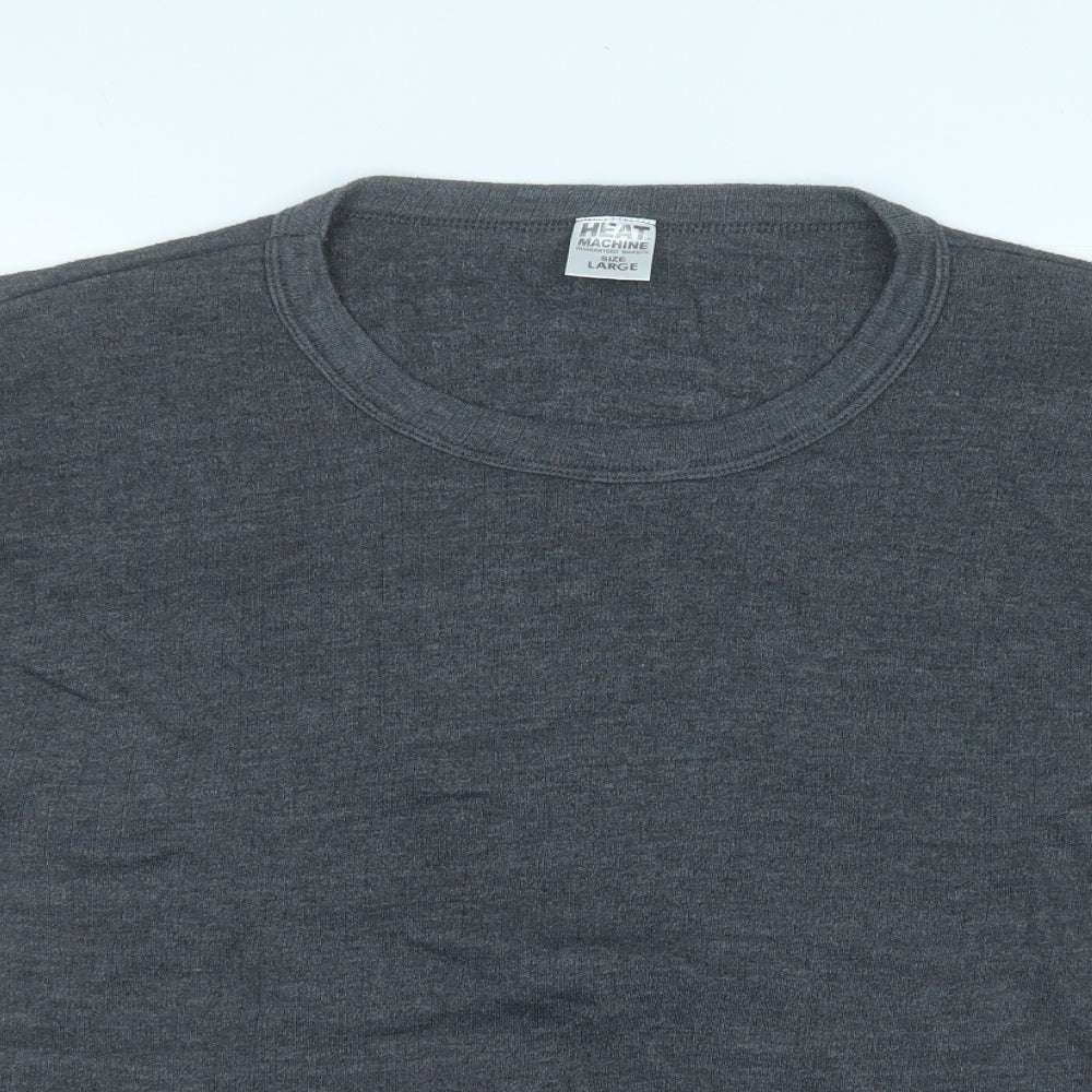 HEAT MACHINE Womens Grey Round Neck  Acrylic Pullover Jumper Size L
