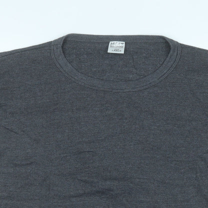 HEAT MACHINE Womens Grey Round Neck  Acrylic Pullover Jumper Size L