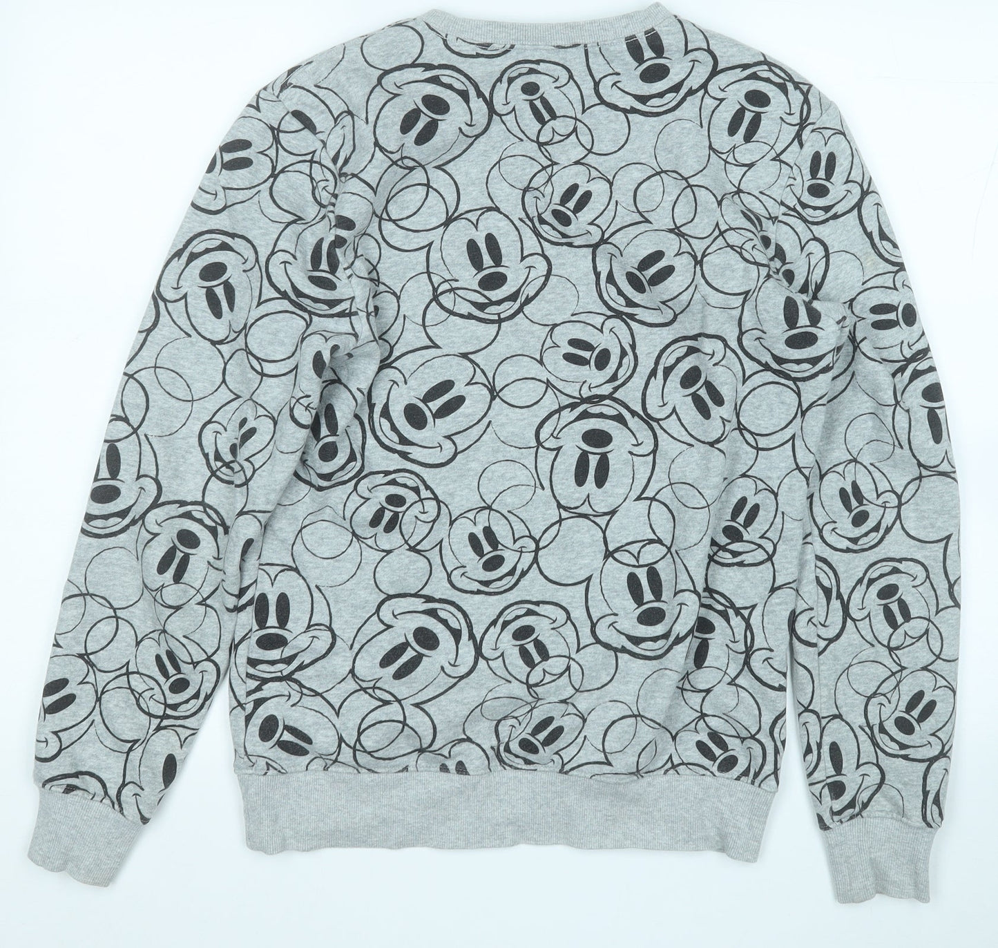Divided by H&M Womens Grey Geometric Cotton Henley Sweatshirt Size XS   - Minnie Mouse