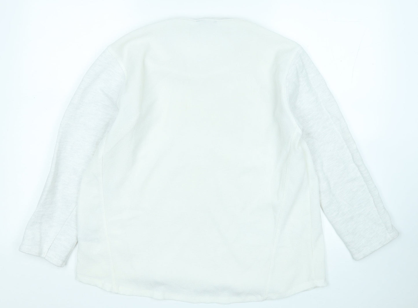 Zara Womens Grey Round Neck  Cotton Pullover Jumper Size M