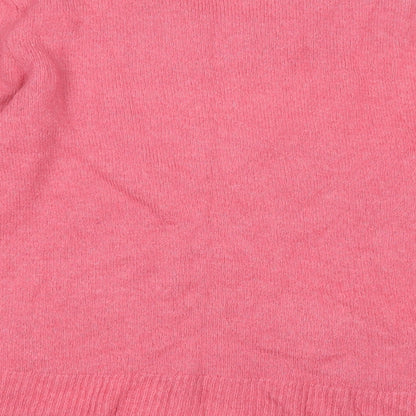 H&M Womens Pink Round Neck  Acrylic Pullover Jumper Size M