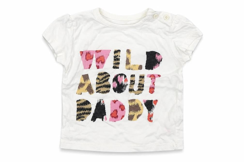 F&F Girls White  100% Cotton Basic T-Shirt Size 3-6 Months Round Neck Pullover