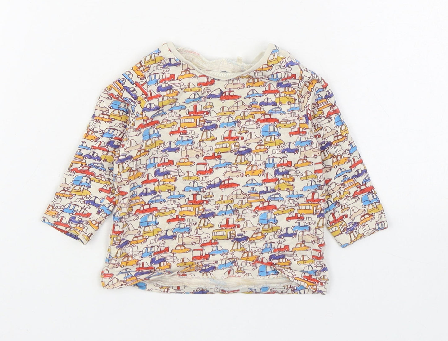 NEXT Boys Multicoloured Geometric 100% Cotton Basic T-Shirt Size 3-6 Months Round Neck Pullover
