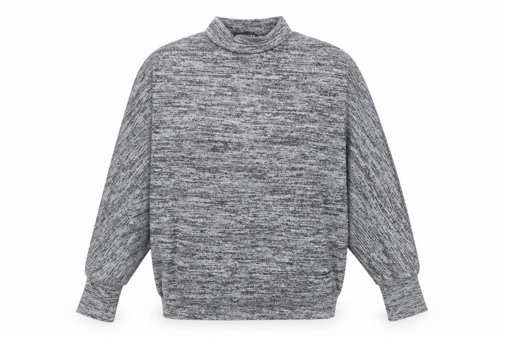 PRETTYLITTLETHING Womens Grey  Polyester Basic T-Shirt Size 8 High Neck