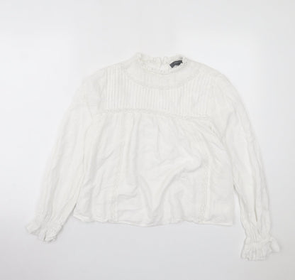 Preloved Primark Womens White  Viscose Basic T-Shirt Size 10 Crew Neck - Front