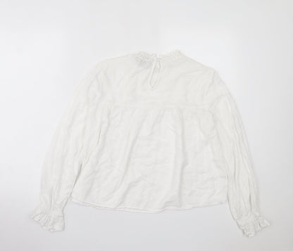 Preloved Primark Womens White  Viscose Basic T-Shirt Size 10 Crew Neck - Back