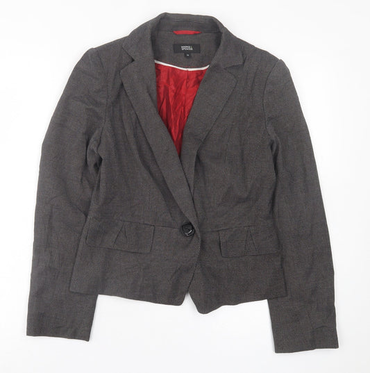 Marks and Spencer Womens Grey   Jacket Blazer Size 10  Button