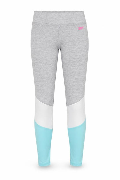Reebok Womens Grey Colourblock Polyester Compression Leggings Size 8 L24 in Regular