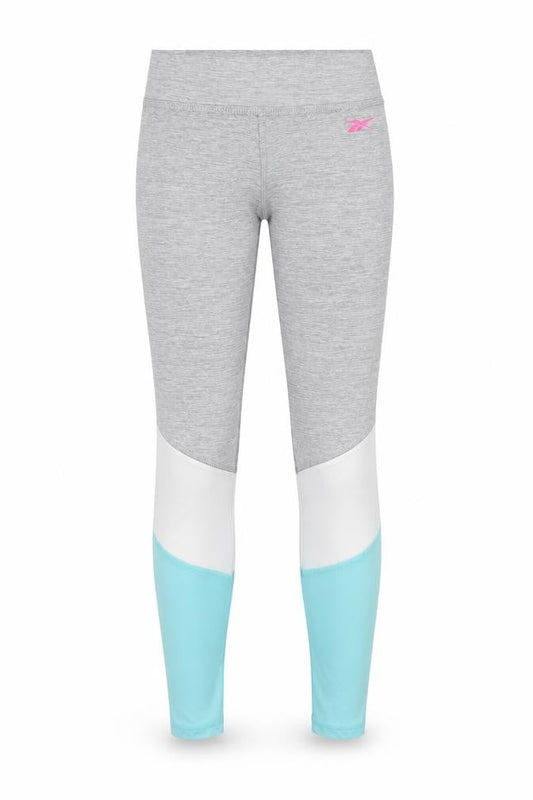 Reebok Womens Grey Colourblock Polyester Compression Leggings Size 8 L24 in Regular