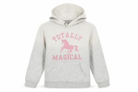 H&M Girls Grey  Cotton Pullover Hoodie Size 10-11 Years  Pullover - Unicorn