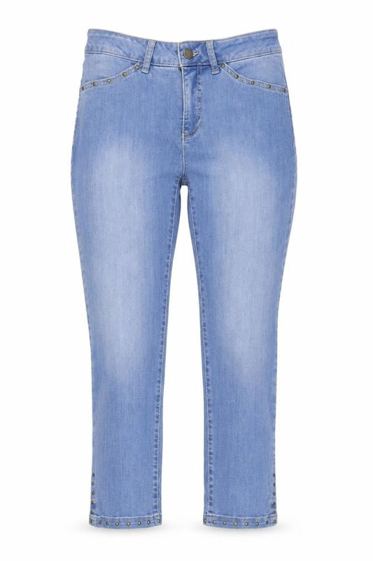No 2moro Womens Blue  Cotton Cropped Jeans Size 30 in L26 in Regular Button
