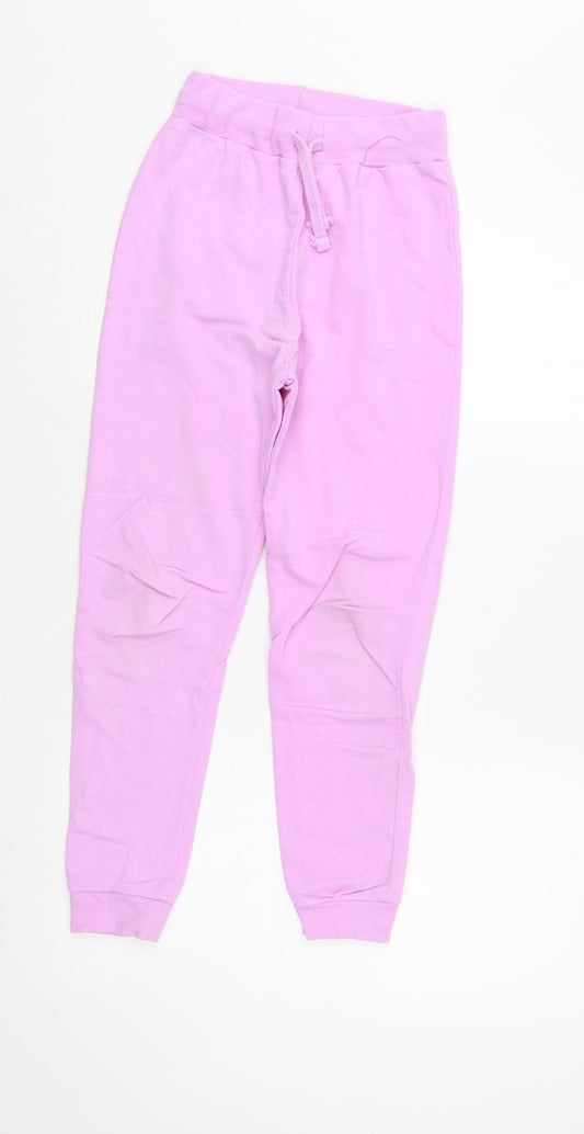 Studio  Girls Purple  Cotton Jogger Trousers Size 9 Years  Regular Drawstring