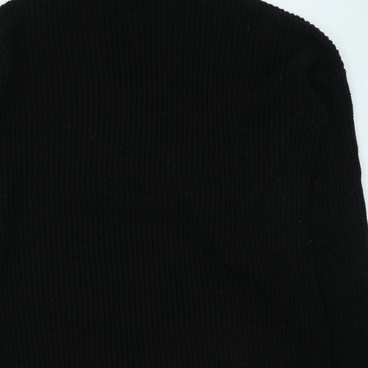Preloved PRETTYLITTLETHING Womens Black High Neck  Acrylic Pullover Jumper Size 10 - Label