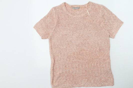 Marks and Spencer Womens Pink Round Neck  Acrylic Pullover Jumper Size 14
