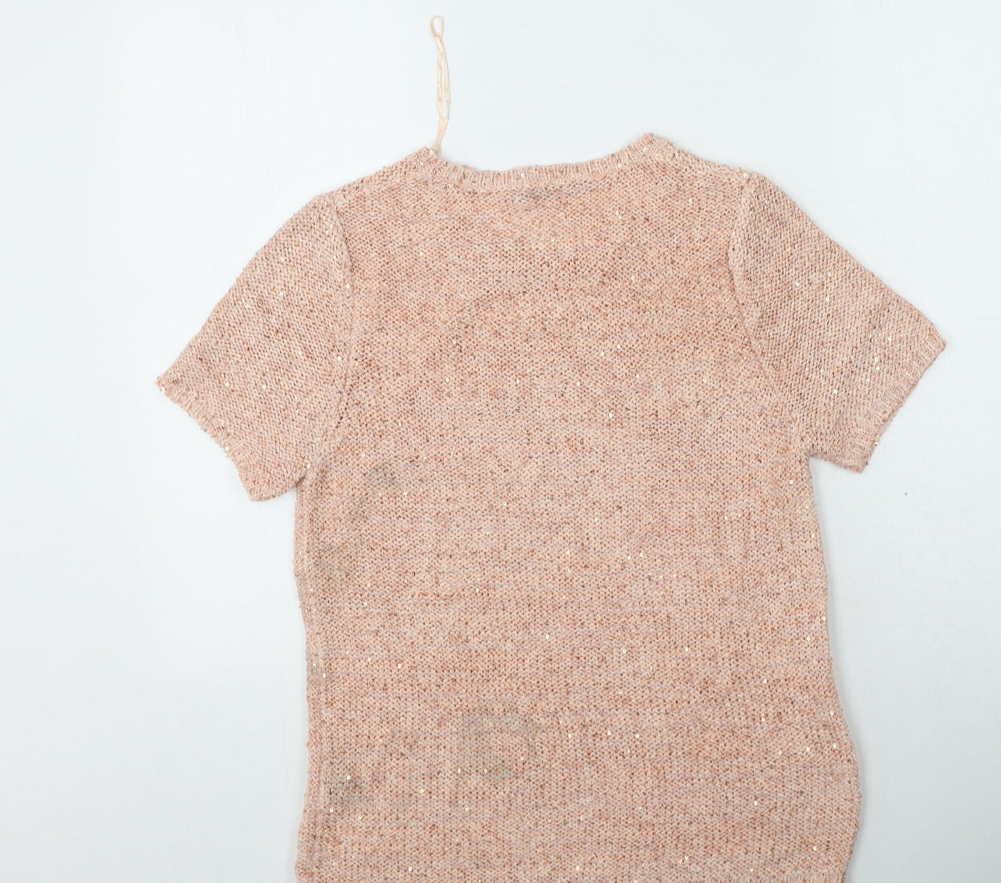 Marks and Spencer Womens Pink Round Neck  Acrylic Pullover Jumper Size 14