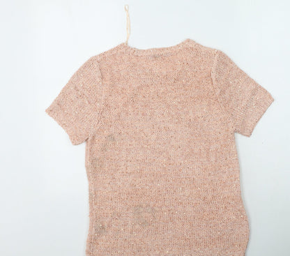 Marks & Spencer Womens Pink Round Neck  Acrylic Pullover Jumper Size 14