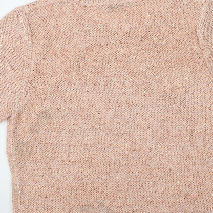 Marks & Spencer Womens Pink Round Neck  Acrylic Pullover Jumper Size 14