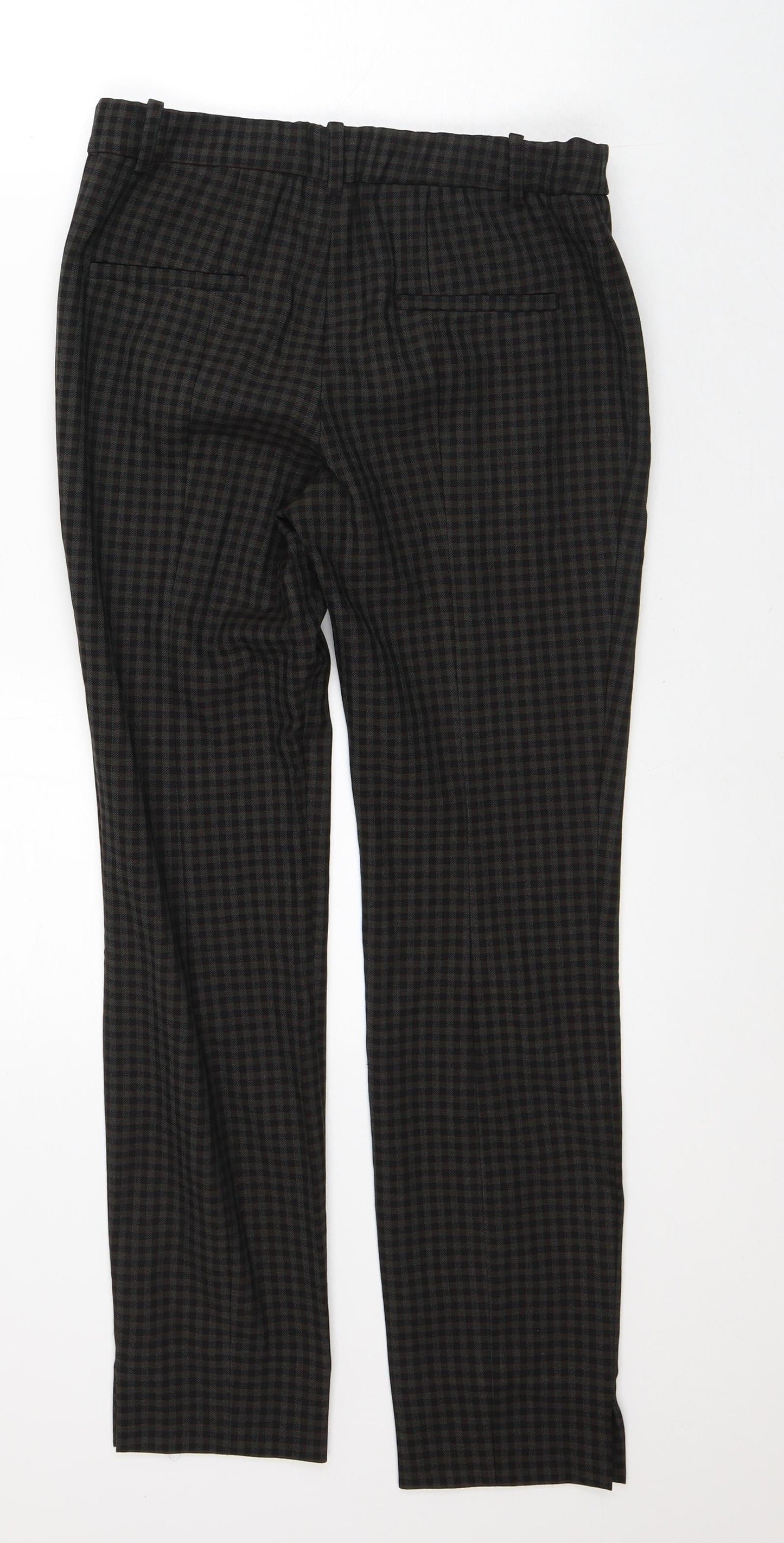 Zara Womens Brown Plaid Polyester Trousers  Size S L28 in Regular